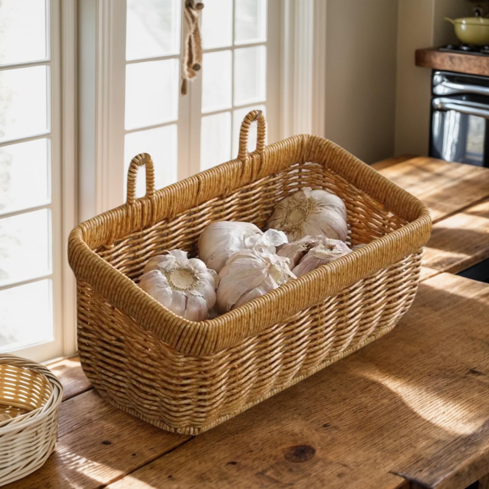 Wall Hanging Basket, 2Pcs Wicker Baskets, Small ＆ Large Hanging